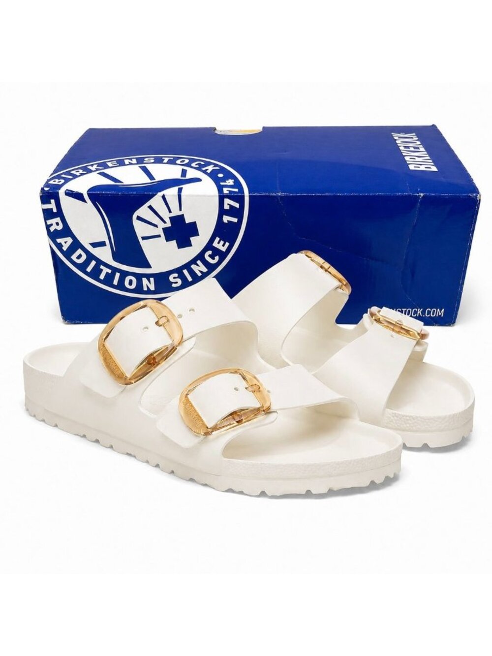Birkenstock Arizona Big Buckle EVA Women's Eggshell Waterproof Slide Sandals Siz